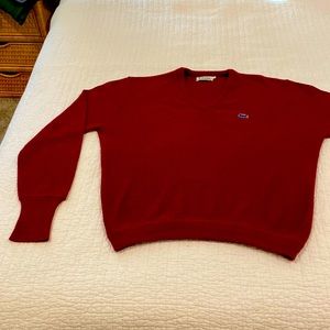 IZOD Lacoste V-Neck Pullover Cardigan (Maroon/Burgundy)